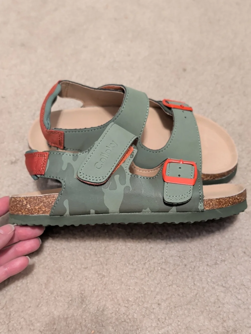 Colloky STYLE: 535502-92 Camo Sandals Green & Orange Boys US 1.5